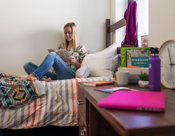 Dorm room studying